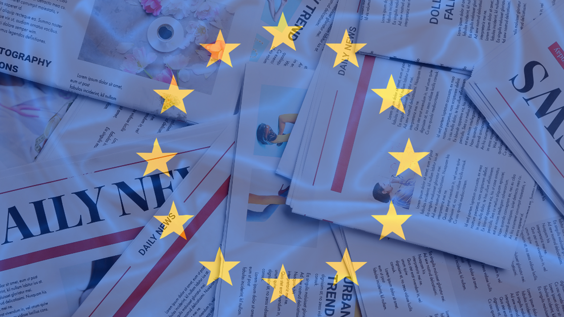 EU flag og aviser