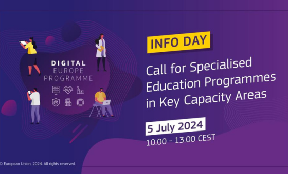 Grafik: Info day. Call for Specialised Education Programmes in Key Capacity Areas
